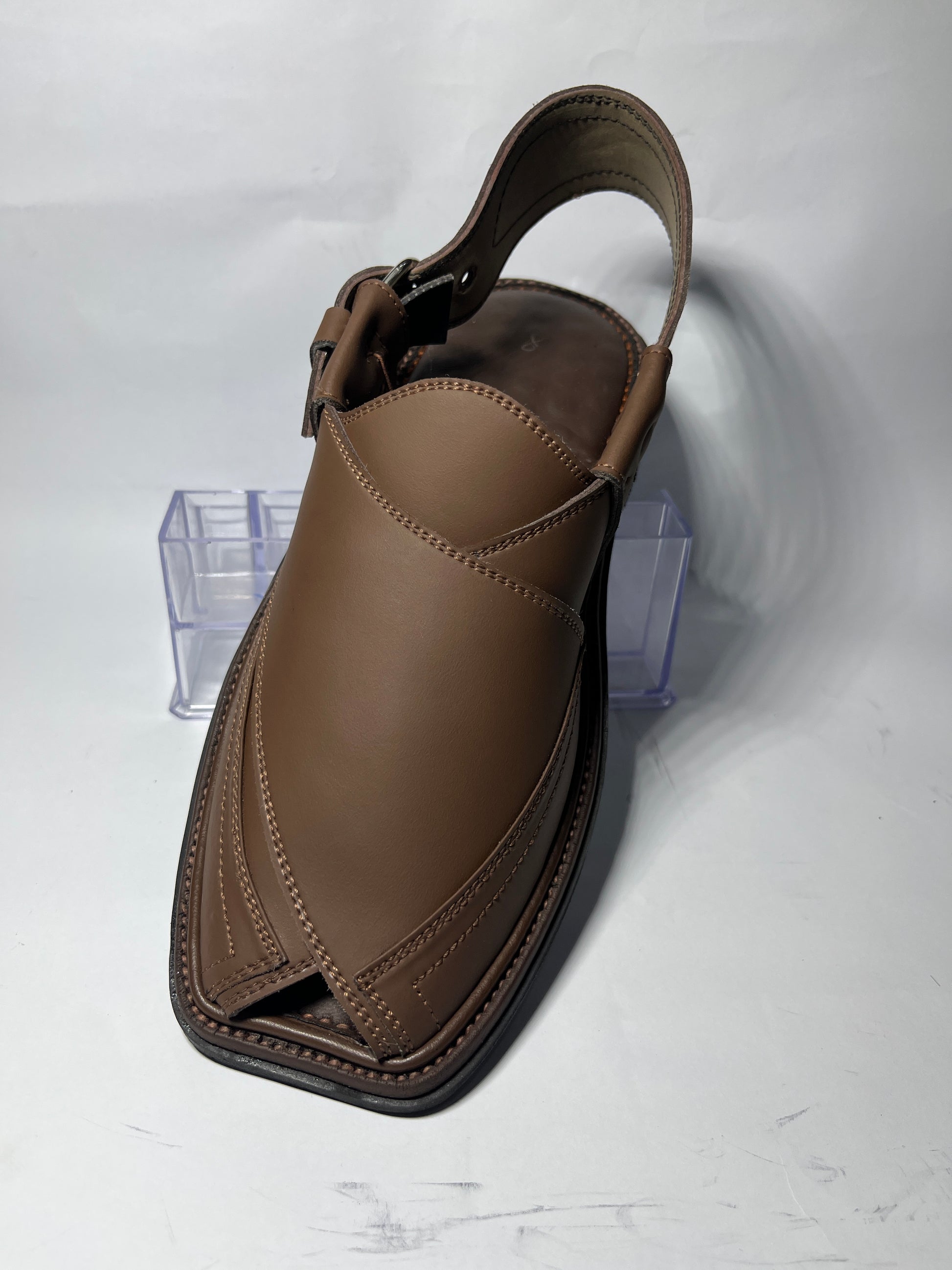 Norozi Brown Peshawari Chappal - Side Profile