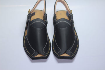 Black Peshawari Sandal - Handcrafted Leather