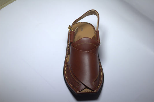 Brown Peshawari Chappal - Handcrafted Leather